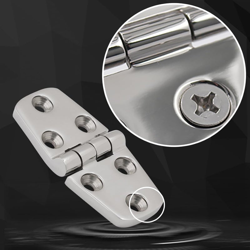 Laorde 316 Stainless Steel Hinges Marine Grade 3" x 1.5" Heavy Duty Boat Hatch Hinge (76 mm X 38 mm) 4 Pack Casting Cabinet Door Hinge with Screws - Image 5
